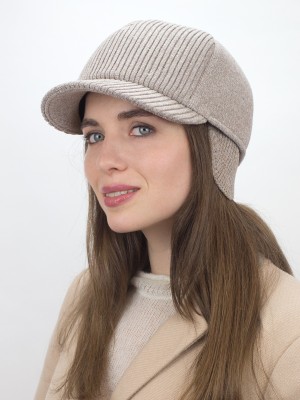 Бейсболка цвета бежевый меланж Д-111/1