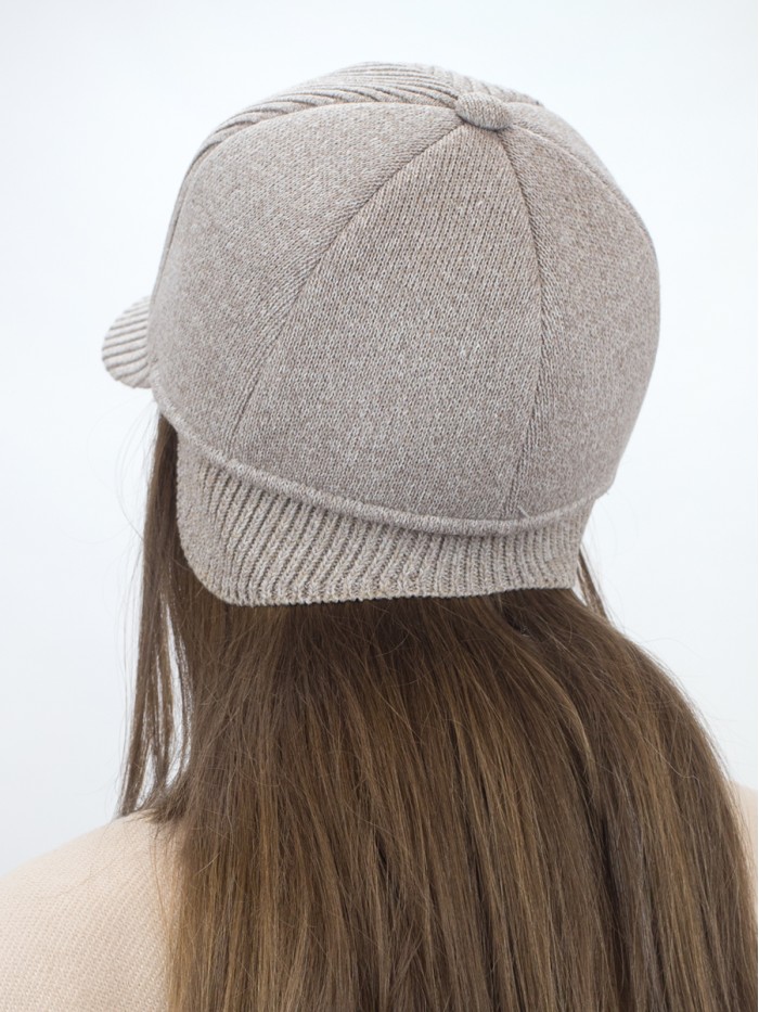 Бейсболка цвета бежевый меланж Д-111/1