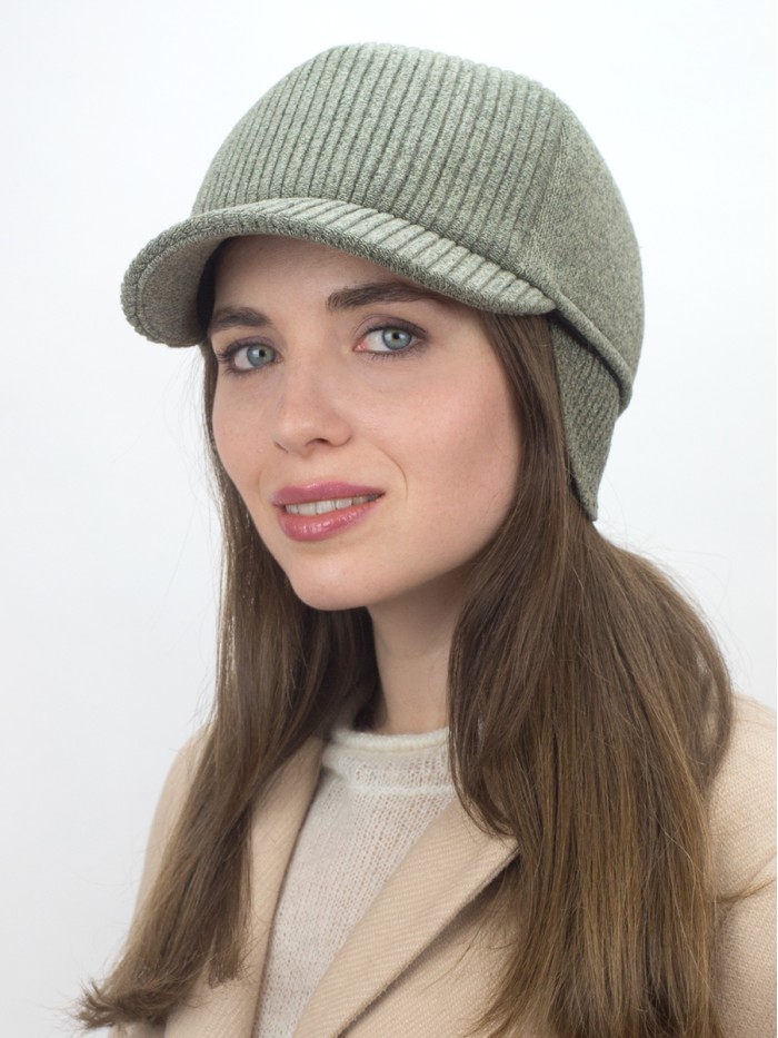 Бейсболка цвета оливковый меланж Д-111/1