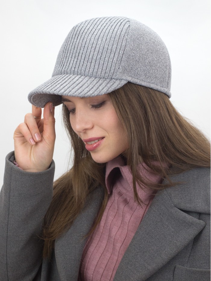 Бейсболка цвета серый меланж Д-111/1