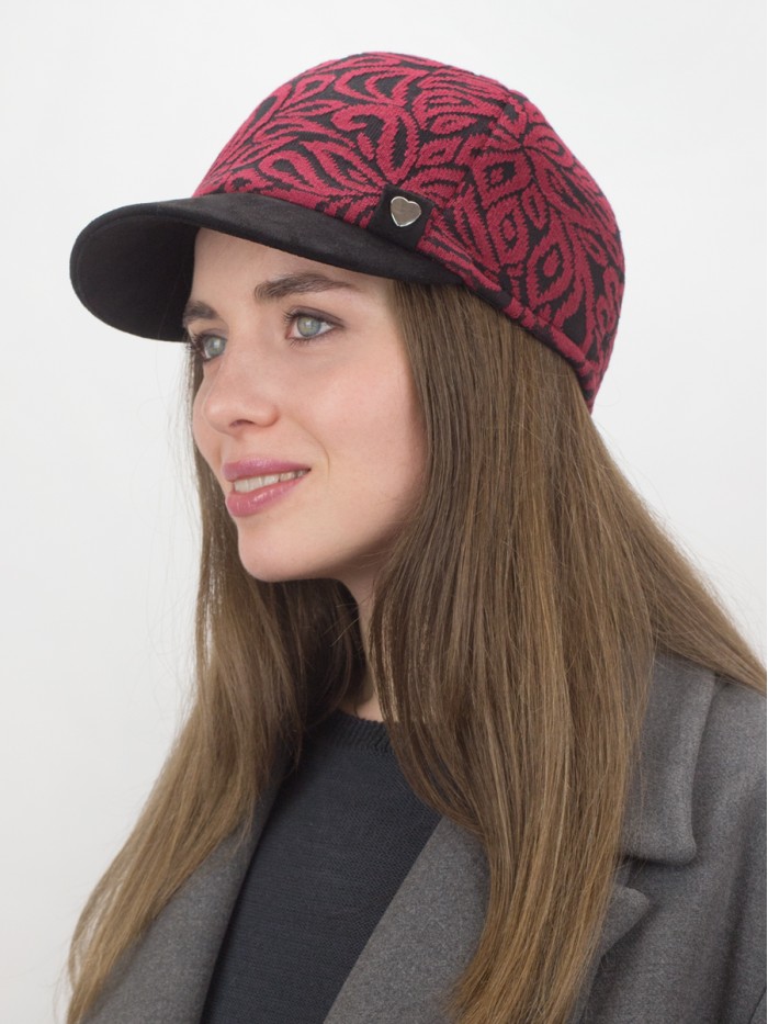 Бейсболка цвета бордовый-черный Д-111/3