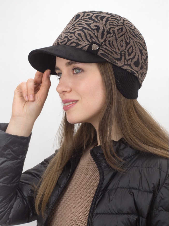 Бейсболка цвета коричневый-черный Д-111/3