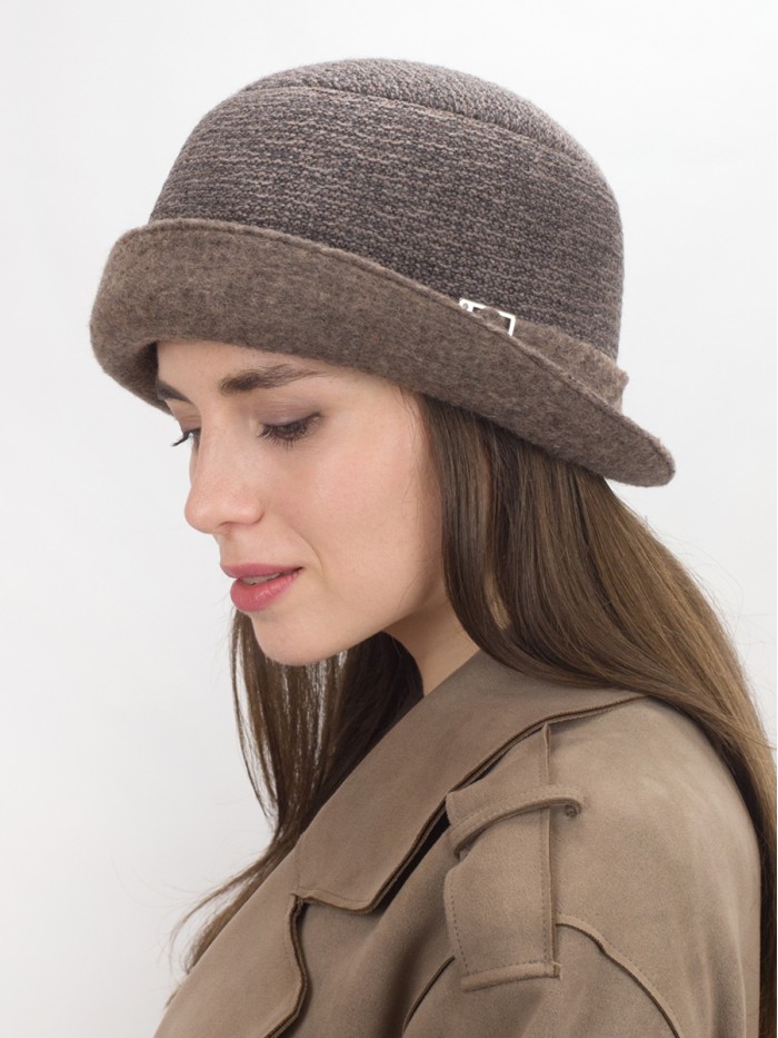 Уютная шляпа мягкой формы цвет кофейный Д-144/45