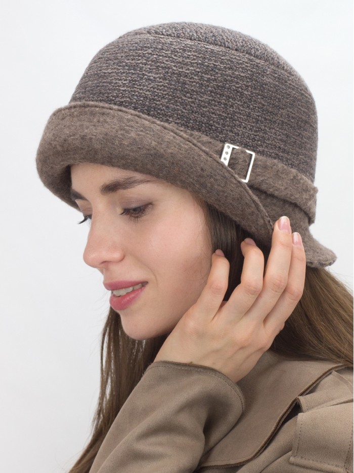 Уютная шляпа мягкой формы цвет кофейный Д-144/45