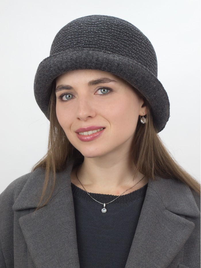 Уютная шляпа мягкой формы цвет маренго Д-144/45