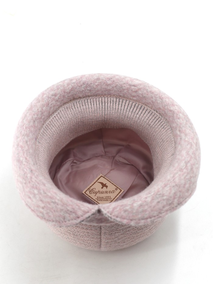 Уютная шляпа мягкой формы цвет пудровый Д-144/45