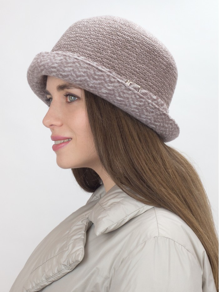 Уютная шляпа мягкой формы цвет пыльная роза Д-144/45