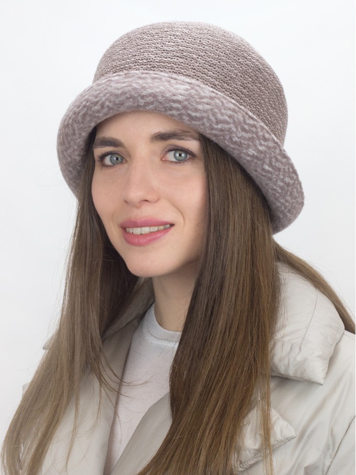 Уютная шляпа мягкой формы цвет пыльная роза Д-144/45