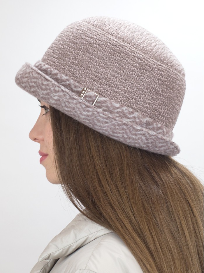 Уютная шляпа мягкой формы цвет пыльная роза Д-144/45