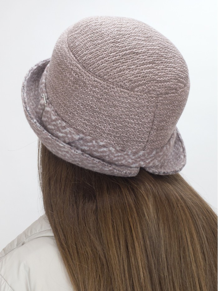 Уютная шляпа мягкой формы цвет пыльная роза Д-144/45