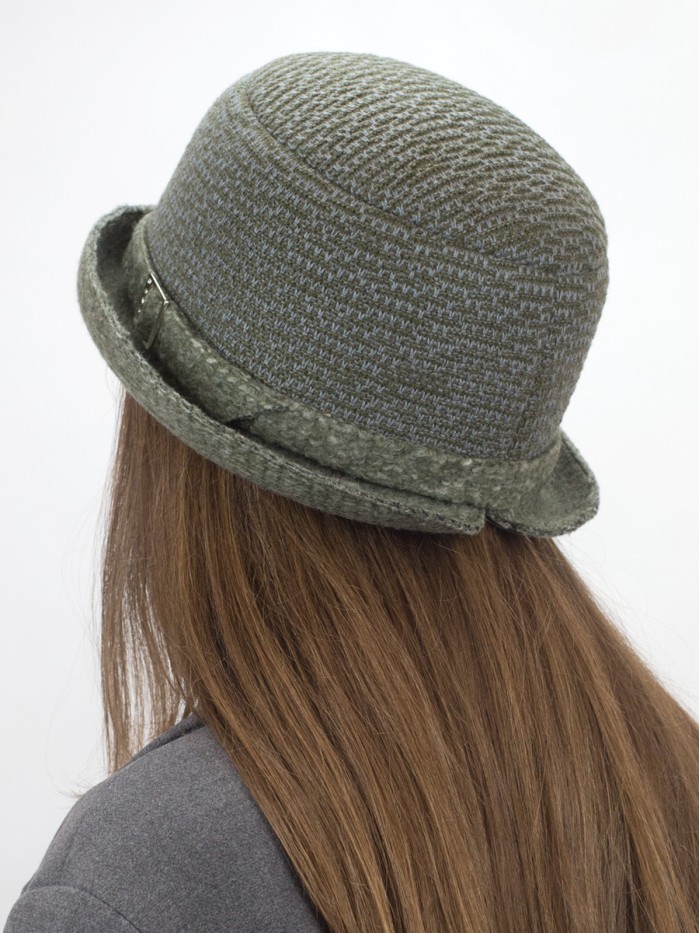Уютная шляпа мягкой формы цвет серо-зеленый Д-144/45