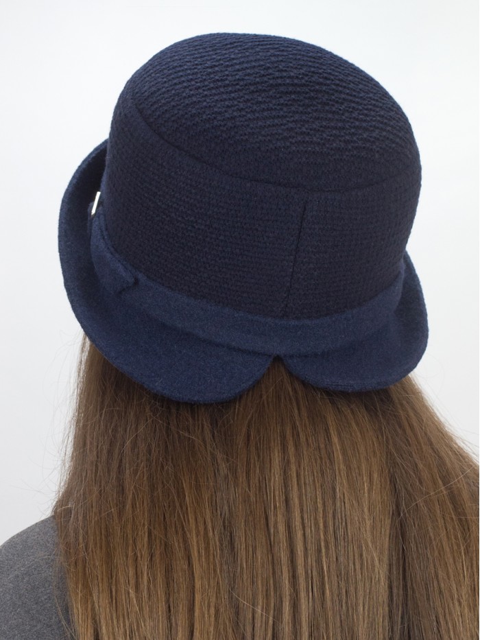 Уютная шляпа мягкой формы цвет темно-синий Д-144/45