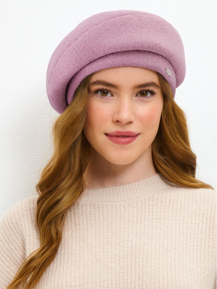 Объемный берет цвет розово-лавандовый Д-244/1