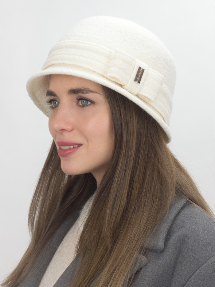 Шляпа с узкими полями цвет молочный Д-251/1