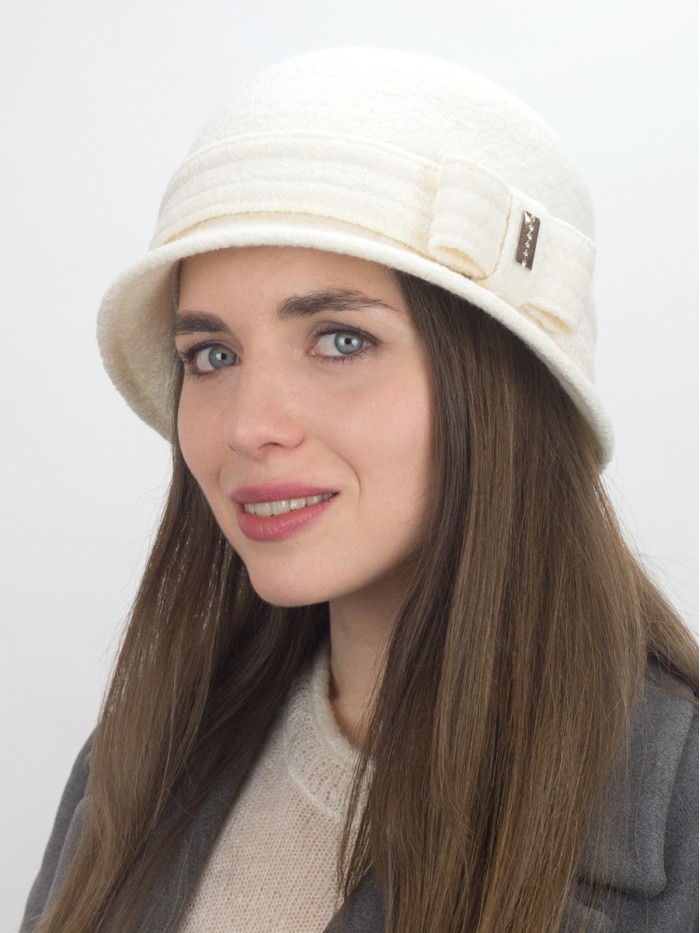 Шляпа с узкими полями цвет молочный Д-251/1