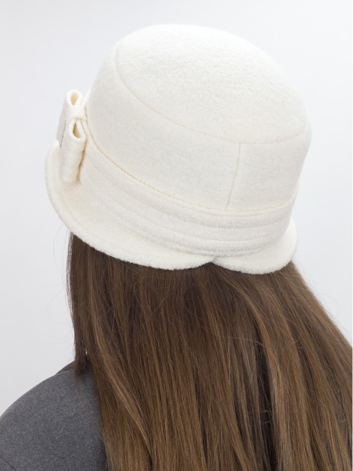 Шляпа с узкими полями цвет молочный Д-251/1