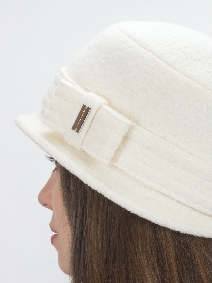 Шляпа с узкими полями цвет молочный Д-251/1