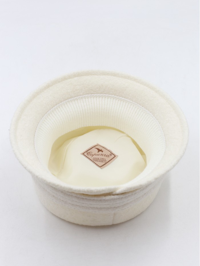 Шляпа с узкими полями цвет молочный Д-251/1