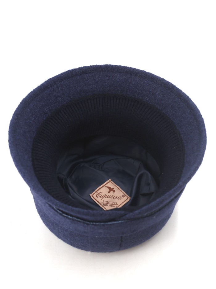 Комбинированная шляпка цвет темно-синий-индиго меланж Д-251/3