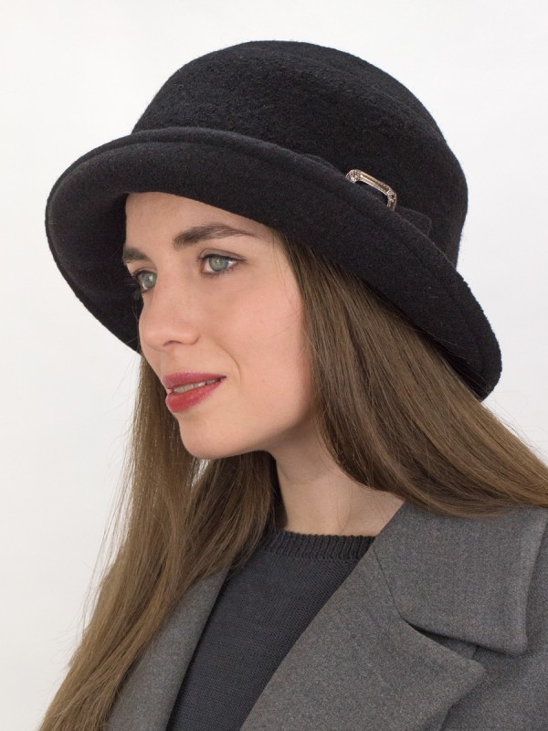 Оригинальная шляпа со стилизованным бантом цвет черный Д-254/3