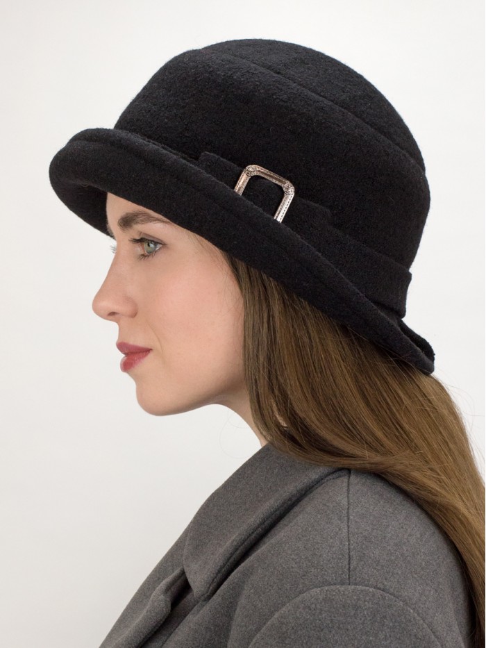 Оригинальная шляпа со стилизованным бантом цвет черный Д-254/3