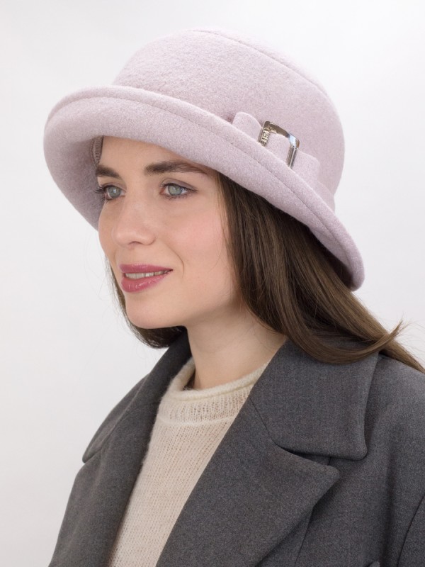 Оригинальная шляпа со стилизованным бантом цвет жемчужный Д-254/3