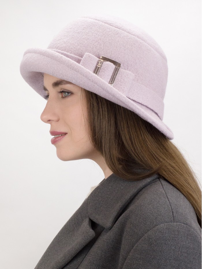 Оригинальная шляпа со стилизованным бантом цвет жемчужный Д-254/3