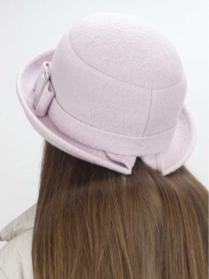 Оригинальная шляпа со стилизованным бантом цвет жемчужный Д-254/3