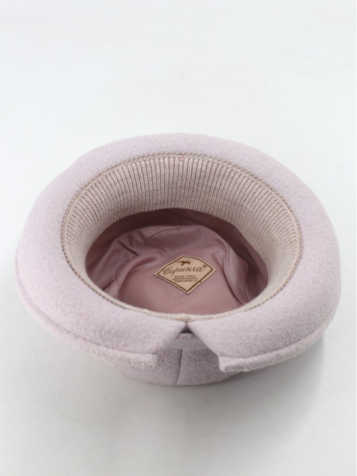 Оригинальная шляпа со стилизованным бантом цвет жемчужный Д-254/3