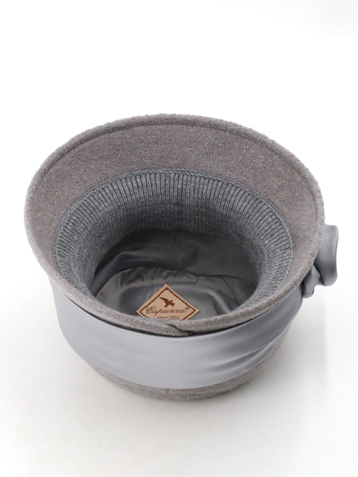 Шляпка с атласной лентой цвет светло-серый Д-290