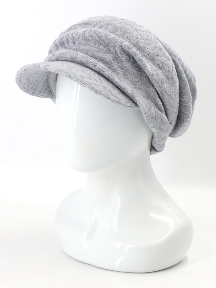 Дизайнерская кепка трикотажная цвет серо-голубой Д-427