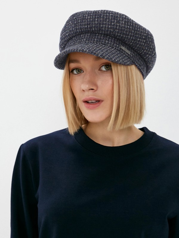 Кепка классическая цвет серый-черный-синий Д-508/1