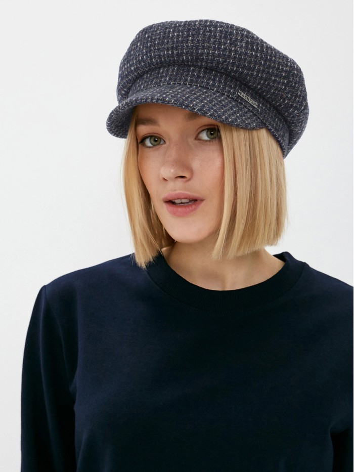 Кепка классическая цвет серый-черный-синий Д-508/1