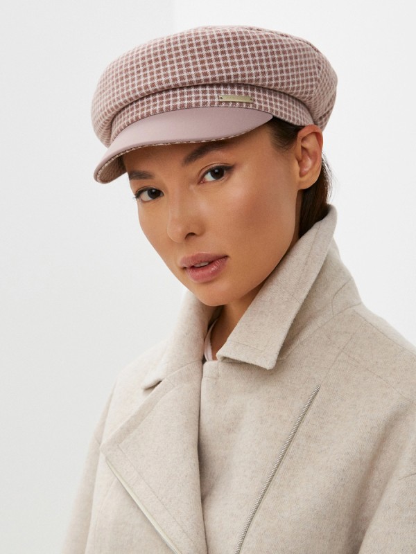 Комбинированная кепка цвет кофе со сливками-кремовый Д-508/1КА