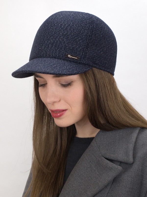 Идеальная бейсболка с ушками цвет джинсовый-черный-молочный Д-539/1