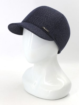 Идеальная бейсболка с ушками цвет джинсовый-черный-молочный Д-539/1