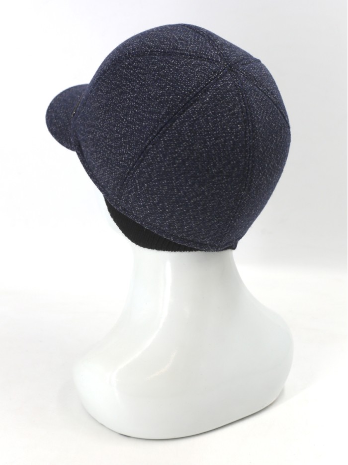 Идеальная бейсболка с ушками цвет джинсовый-черный-молочный Д-539/1