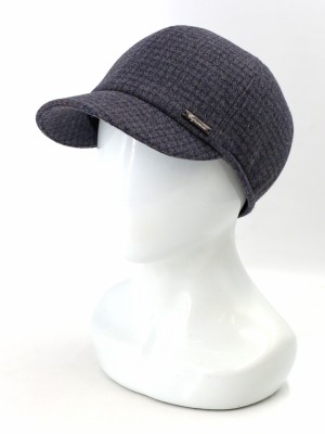 Идеальная бейсболка с ушками цвет серо-бежевый-синий Д-539/1