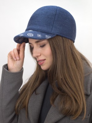 Бейсболка с оригинальным козырьком цвет джинсовый-серо-голубой Д-539/4Б Бейсболка с оригинальным козырьком цвет джинсовый-серо-голубой Д-539/4Б