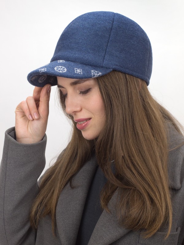 Бейсболка с оригинальным козырьком цвет джинсовый-серо-голубой Д-539/4Б