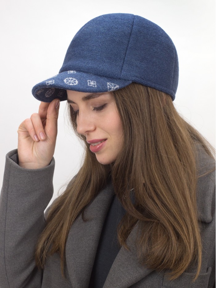 Бейсболка с оригинальным козырьком цвет джинсовый-серо-голубой Д-539/4Б