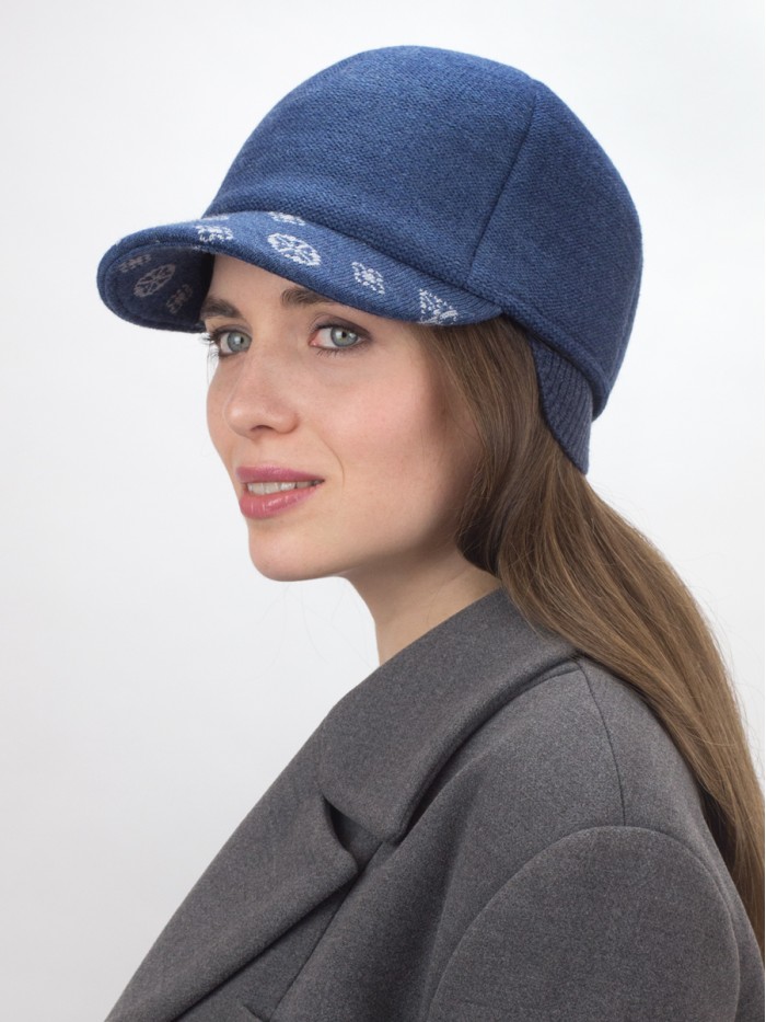 Бейсболка с оригинальным козырьком цвет джинсовый-серо-голубой Д-539/4Б