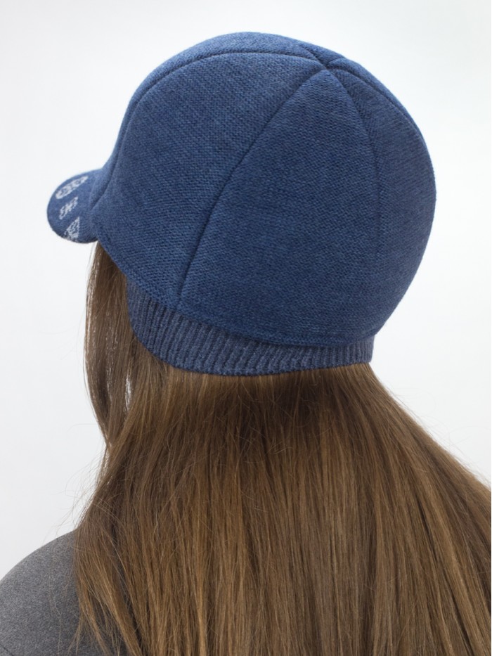 Бейсболка с оригинальным козырьком цвет джинсовый-серо-голубой Д-539/4Б