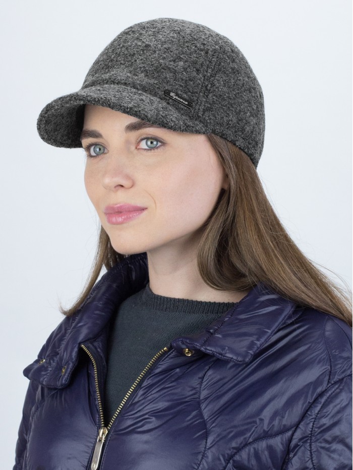 Бейсболка из букле цвет черный-серебристый Д-539Н