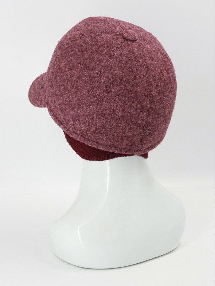 Бейсболка из букле цвет коричневый-бордовый Д-539Н