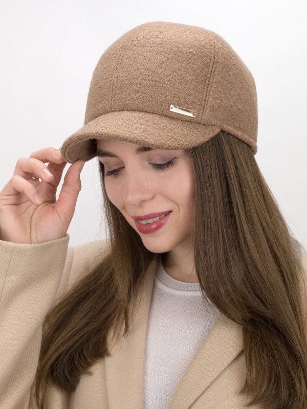 Бейсболка из букле цвет темно-бежевый Д-539Н