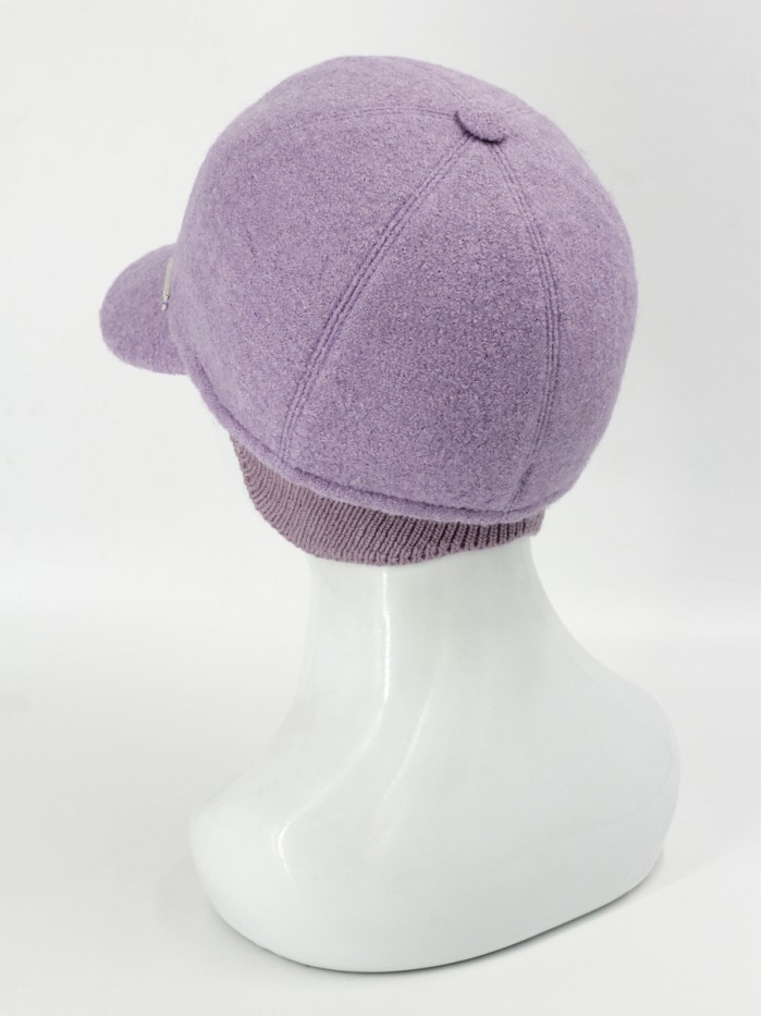 Утепленная бейсболка с ушками цвет сиреневый Д-539НФ