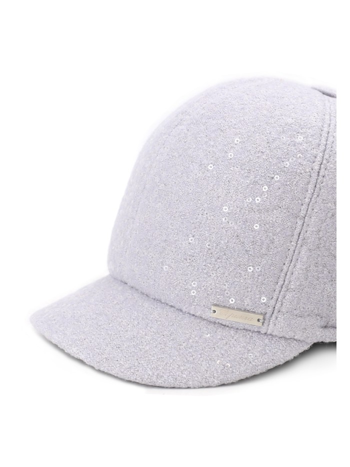 Гламурная бейсболка с пайетками цвет светло-серый Д-539НФ