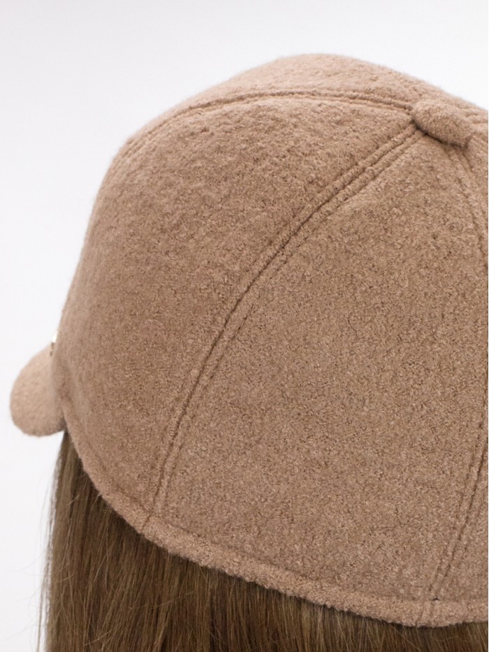 Утепленная кепка женская с флисом и ушками темно-бежевый Д-539НФ