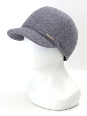 Утепленная бейсболка с ушками цвет темно-серый Д-539НФ